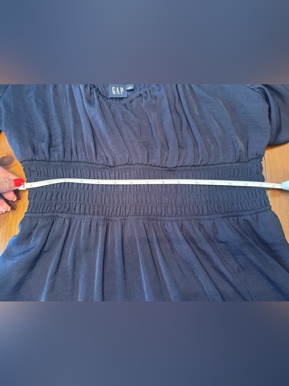 Gap Navy Blue Maxi Dress Short Sleeves Size Large, Worn One Time - Picture 9 of 12